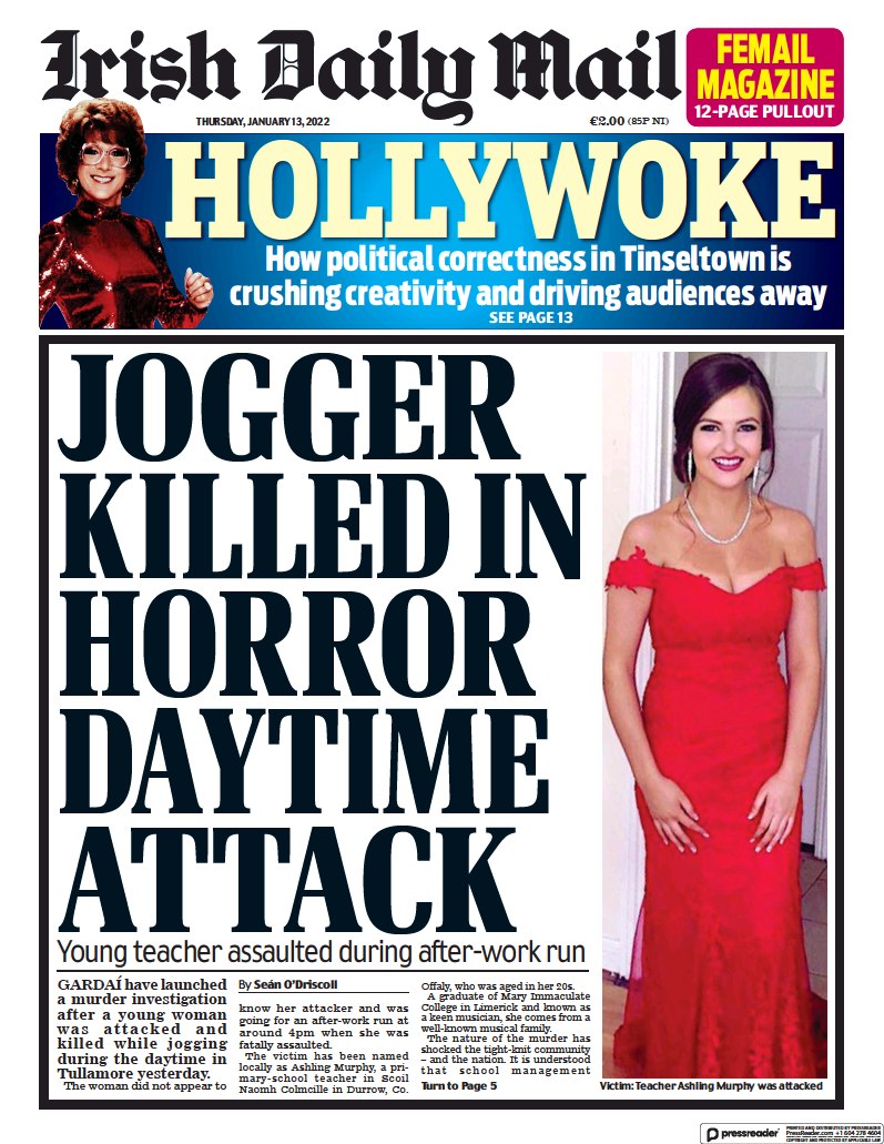 Irish Daily Mail front page 130122