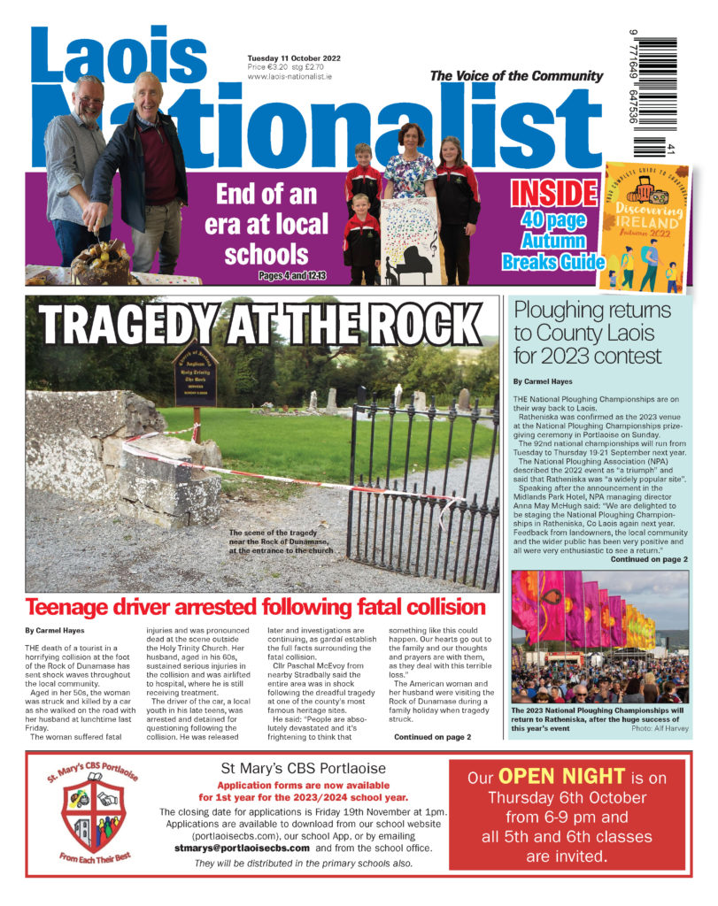 Laois Nationalist front page