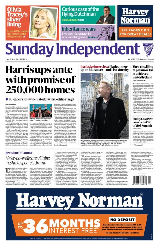 What the papers say: Sunday's front pages - Homepage - Western People