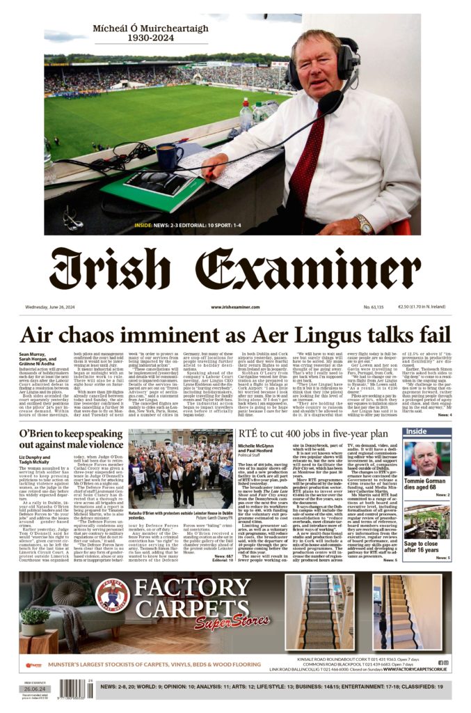 What The Papers Say: Wednesday's Front Pages - Homepage - Roscommon Herald